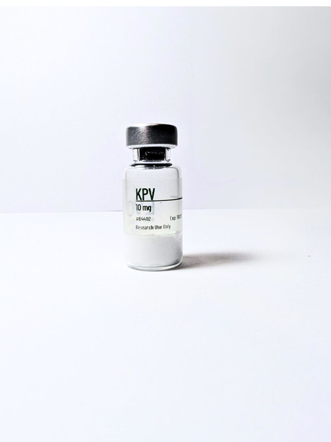 Picture of glass vial with KPV peptide, peptides for women, peptides for period, peptides for menopause, peptides for energy